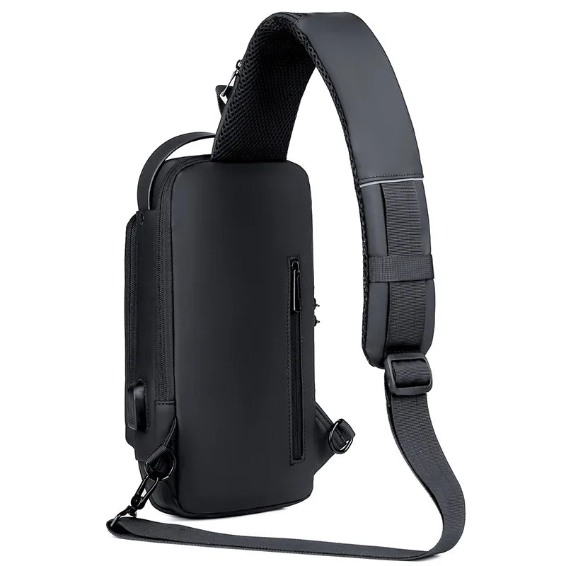 Men Multifunction Anti-theft USB Shoulder Bag Travel Crossbody Messenger Bags Chest Pack