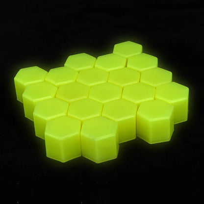 20 tapones hexagonales de silicona de 17/19/21 mm, luminosos, para tuercas de rueda de coche, tapones de silicona para tornillos, para decoración exterior de neumáticos.