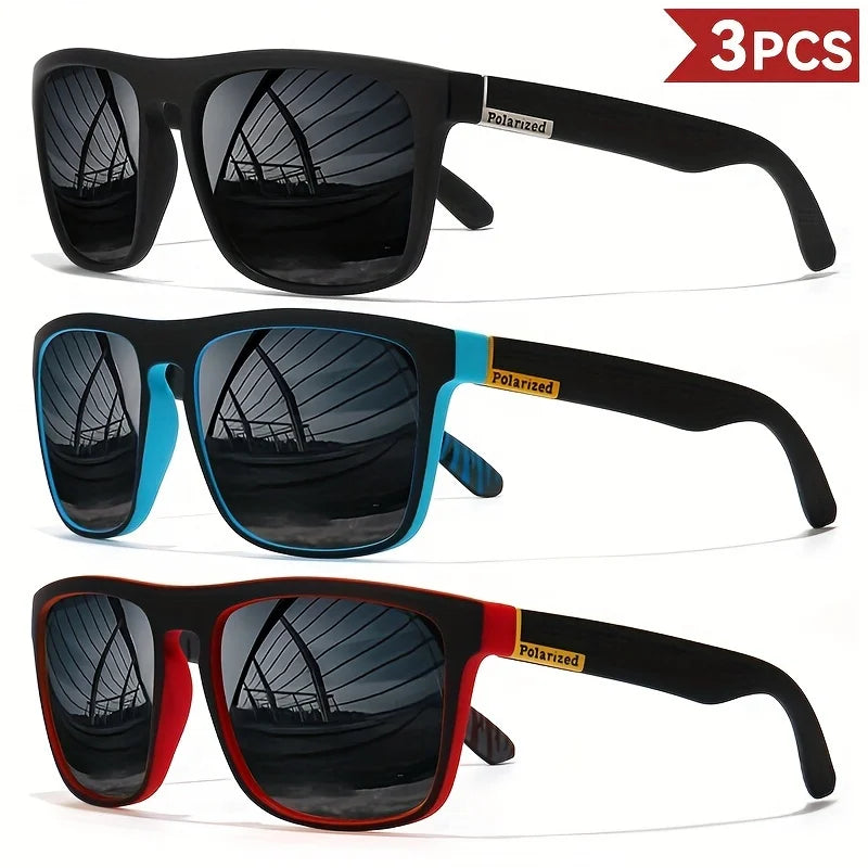 Gafas de sol polarizadas cuadradas vintage de moda para hombre y mujer, para conducir y pescar, de marca de lujo, de diseñador, con protección UV400.
