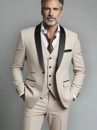 Conjunto de tres piezas para fiesta de boda, chaqueta masculina de talla grande, pantalones y chaleco, traje ajustado a la moda