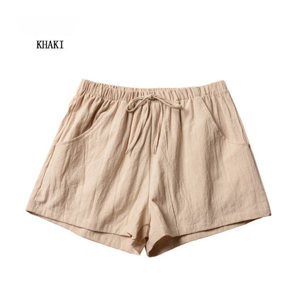 Pantalones cortos casuales de lino para mujer, pantalones cortos de entrenamiento para gimnasio, pantalones cortos de algodón, pantalones cortos negros de cintura alta para mujer, pantalones cortos deportivos para mujer