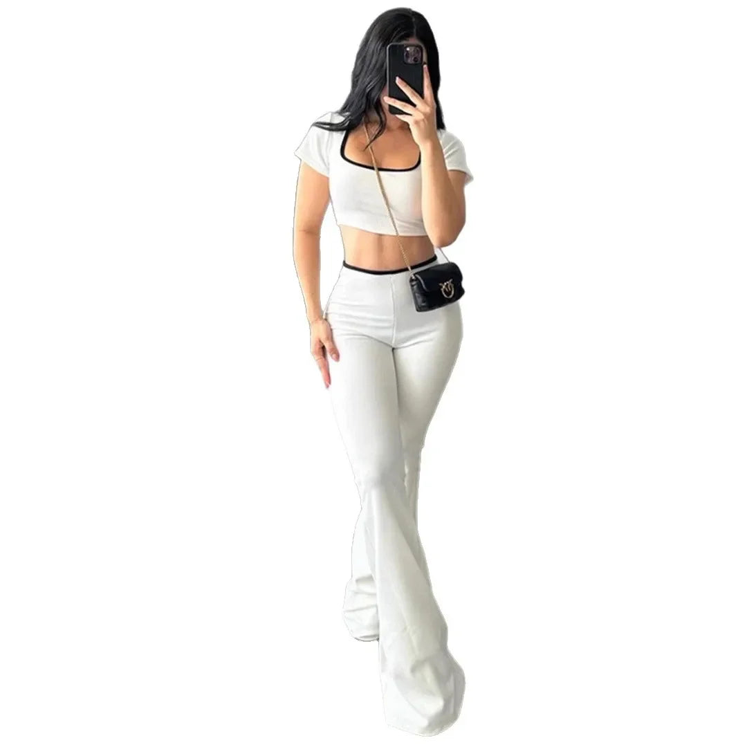 Nuevo conjunto estilo deportivo informal de Color puro, pantalones ajustados de manga corta