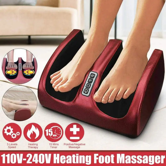 Appareil de massage électrique des pieds, thérapie par la chaleur, compresse chaude, rouleau de pétrissage shiatsu, relaxation musculaire, soulagement de la douleur, machine de spa pour les pieds