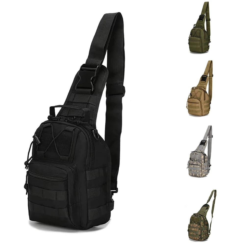 Bolso táctico para bandolera, bolso de hombro para exteriores con diseño Molle y mochila táctica impermeable para hombres