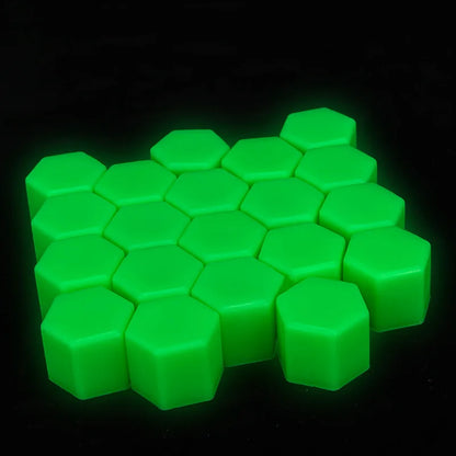 20 tapones hexagonales de silicona de 17/19/21 mm, luminosos, para tuercas de rueda de coche, tapones de silicona para tornillos, para decoración exterior de neumáticos.