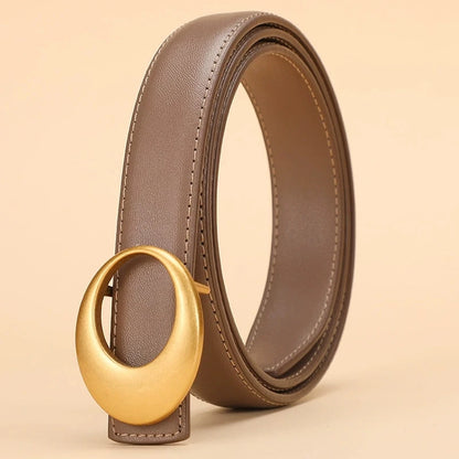 Cinturón de mujer de moda; cinturón de piel de vacuno para mujer