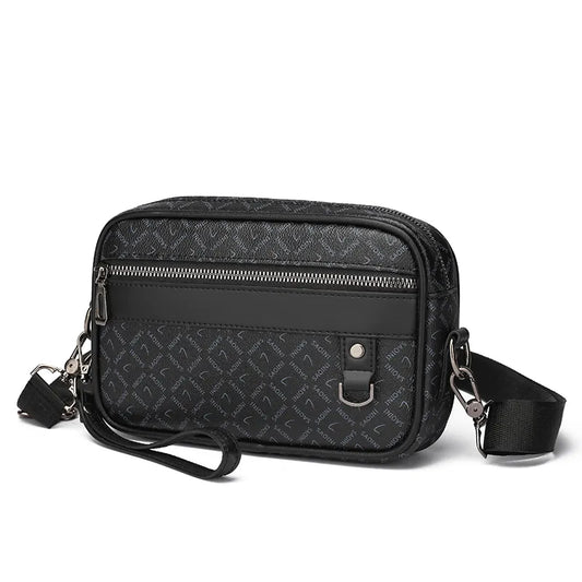 Men's business bag, high-quality soft PU leather handbag, multi-functional shoulder bag, waist strap handbag