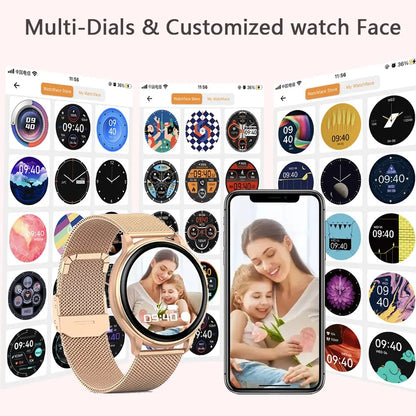 Reloj inteligente con Bluetooth para hombre y mujer, pulsera de acero con Dial personalizado, seguimiento de actividad deportiva, control del ritmo cardíaco, compatible con Android e IOS, G35