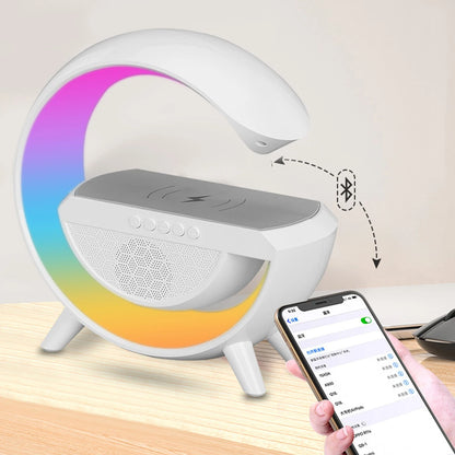 Altavoz Bluetooth portátil Klack®, lámpara de mesa y cargador inalámbrico con música tipo g