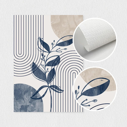 Juego de 3 impresiones artísticas de pared de plantas de líneas geométricas