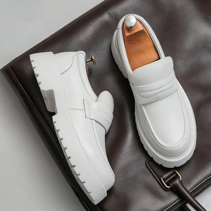 Mocasines clásicos de suela gruesa para hombre, zapatos de vestir formales para caballero