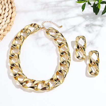 Nuevo conjunto de moda Icon collar y pendientes de acrílico fluorescente CCB empalmados para mujer, joyería para el cuello
