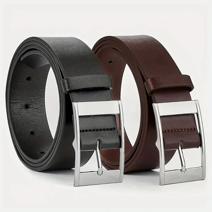 Cinturón de lujo para hombre, cinturón de cuero PU, hebilla de Metal