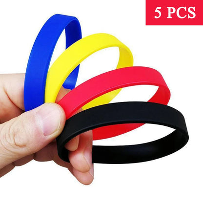 5pcs Fashion Silicone Sports Bracelets for Men Women New Elastic Rubber Wristbands for Boys Girls Team Game Wristbands 