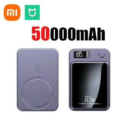 Cargador inalámbrico rápido Xiaomi de 100.000 mAh con batería externa magnética Magsafe para iPhone, Huawei y Samsung.