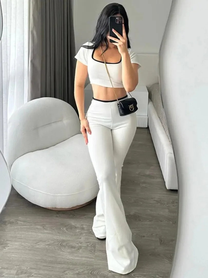Nuevo conjunto estilo deportivo informal de Color puro, pantalones ajustados de manga corta