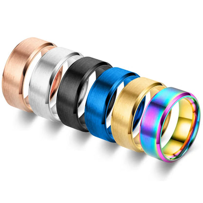 Classic 8mm Tungsten Ring for Men 6 Colors Brushed Stainless Steel Surface Women Ring Wedding Band Couple Jewelry Accessories 