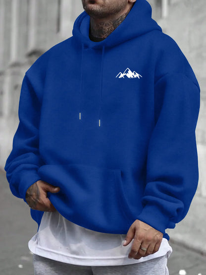 Sudadera con capucha rosa informal para hombre con forro polar, elegante gráfico, manga larga, ajuste regular, ropa informal, sudadera con capucha de mezcla frontal