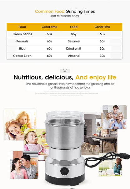 300ml Mini Household Electric Grinder Ultrafine Pulverizer Baby Food Coffee Grinder Spice Pepper Grinder 2/4 Blades Grain Mill