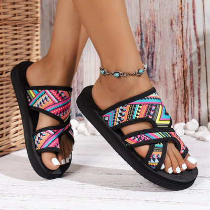 Sandalias de plataforma de verano para mujer chanclas de moda con punta Abierta