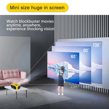 Mini projecteur LED M24 2024 Portable pour la maison, prise en charge de la vidéo 1080P, HDMI, USB, projection pour enfants, prise en charge 640 x 480P