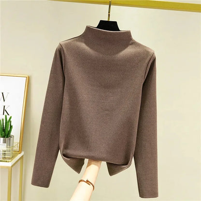 Camisa gruesa de manga larga con Base de forro polar de doble cara para mujer