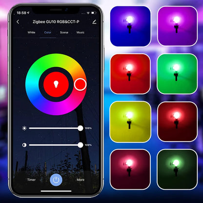 Ampoules LED intelligentes GU10 WIFI RGB C+W Lampes blanches à intensité variable Smart Life Contrôle par application Ampoules vocales Alexa/Google Home