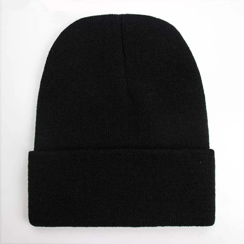 Gorro Unisex liso Otoño Invierno mezclas de lana Gorro de punto suave y cálido hombres mujeres