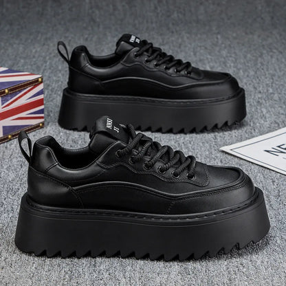 Zapatos casuales de moda con tacón grueso y aumento de altura para hombres