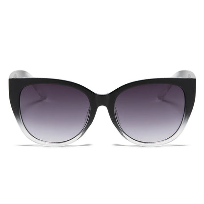 Gafas de sol estilo ojo de gato estilo retro para mujer, lentes de sol de marca con degradado, diseño sencillo de pierna ancha, unisex, con protección UV400