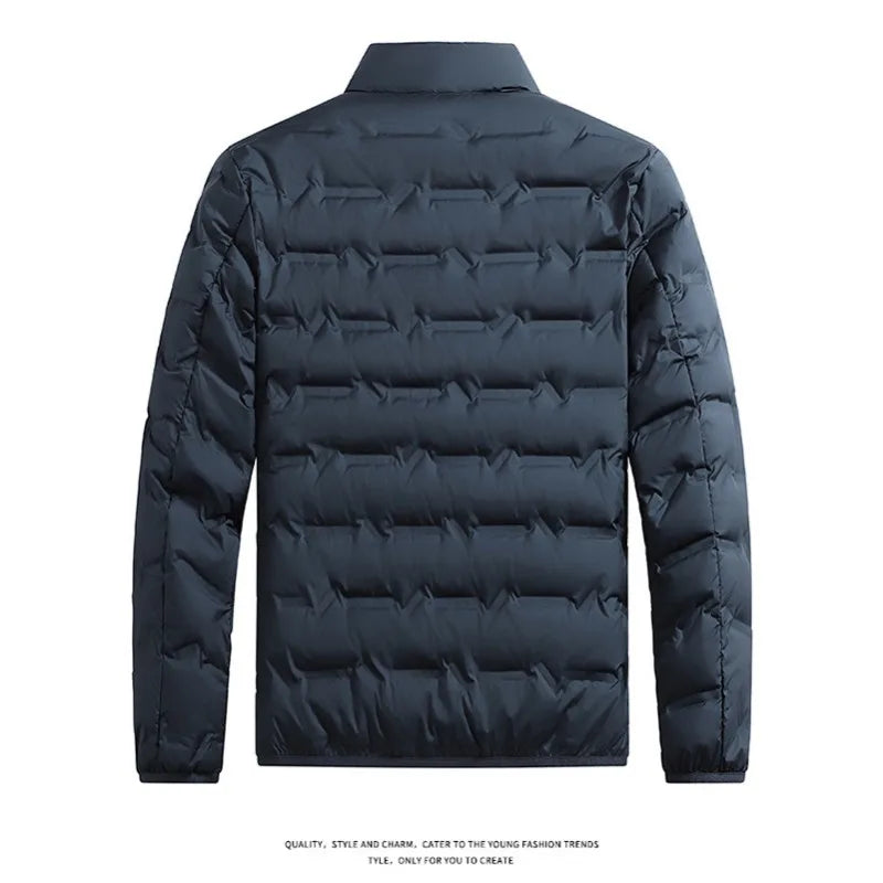 Chaqueta de invierno informal cálida para hombre, chaqueta de senderismo para exteriores, ropa de abrigo a prueba de viento, abrigos gruesos de Color sólido para hombre, abrigos de moda con cuello levantado