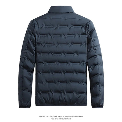 Chaqueta de invierno informal cálida para hombre, chaqueta de senderismo para exteriores, ropa de abrigo a prueba de viento, abrigos gruesos de Color sólido para hombre, abrigos de moda con cuello levantado