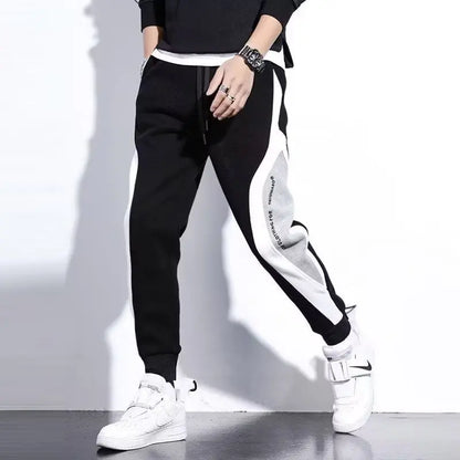 Pantalones negros para hombre, pantalones cómodos de moda, pantalones de chándal informales para hombre