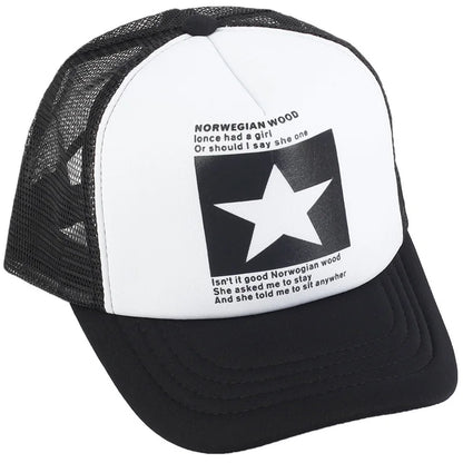 Gorras de moda para hombres y mujeres, gorras de verano transpirables con cierre trasero y estrellas