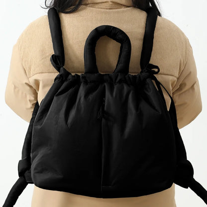 Mochila acolchada para mujer, bolso de mano con asa superior, bolso de hombro
