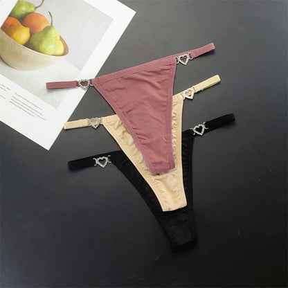 Tanga con tirantes para mujer, ropa interior con diamantes de imitación brillantes de talla grande