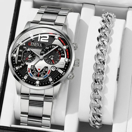 Nuevos relojes de moda para hombre, reloj de acero inoxidable