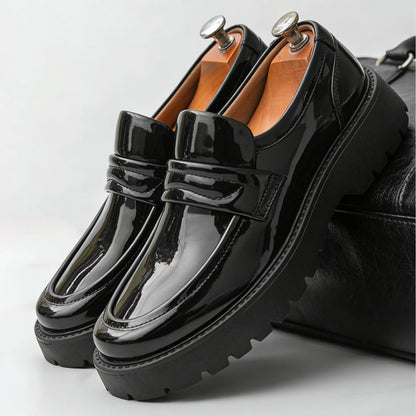 Mocasines clásicos de suela gruesa para hombre, zapatos de vestir formales para caballero