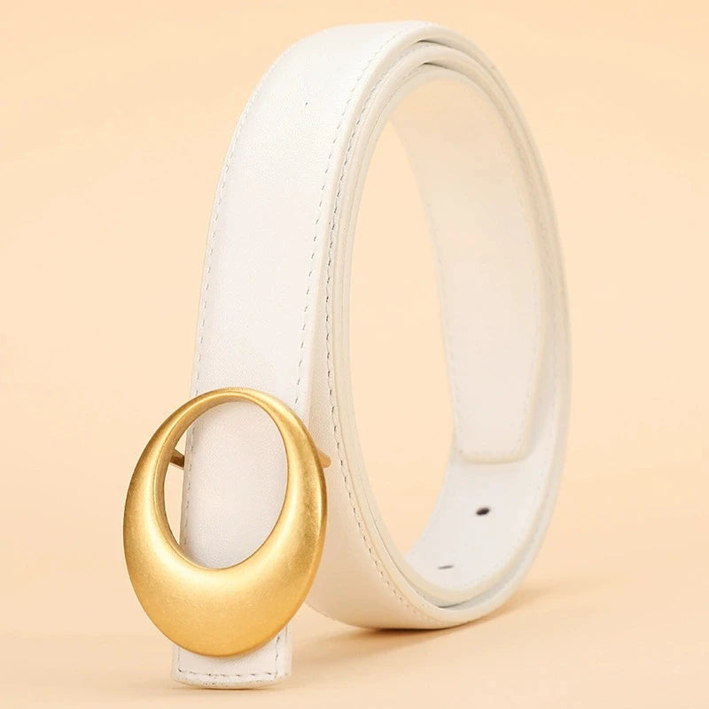 Cinturón de mujer de moda; cinturón de piel de vacuno para mujer
