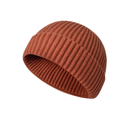 Gorro de punto de invierno, gorro de hip hop de color sólido, gorros y gorros unisex