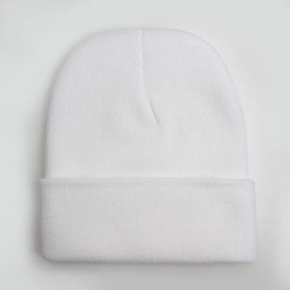 Gorro Unisex liso Otoño Invierno mezclas de lana Gorro de punto suave y cálido hombres mujeres