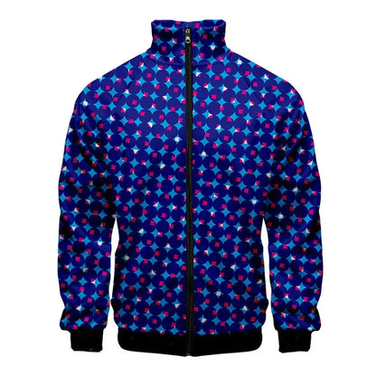 Chaqueta unisex con estampado de puntos coloridos para hombre y mujer, abrigo de manga larga con patrón de moda Pop, Tops de calle de gran tamaño, chaquetas con cremallera, primavera y otoño
