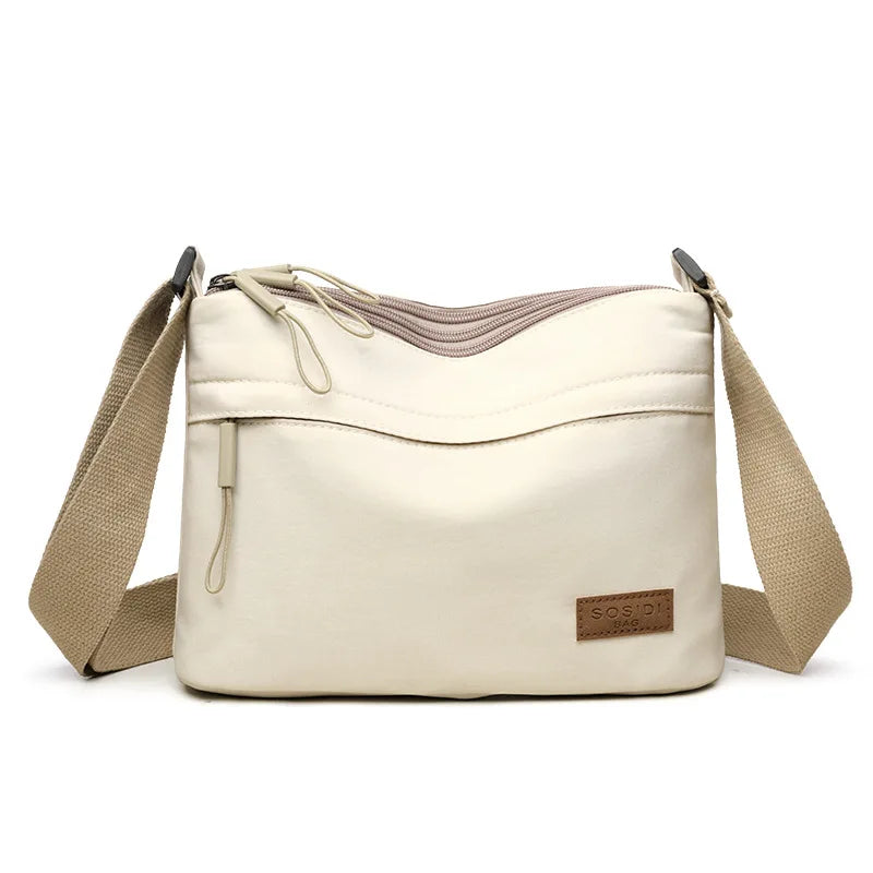 Bolso de hombro tipo bandolera de alta capacidad con 3 bolsillos principales para mujer