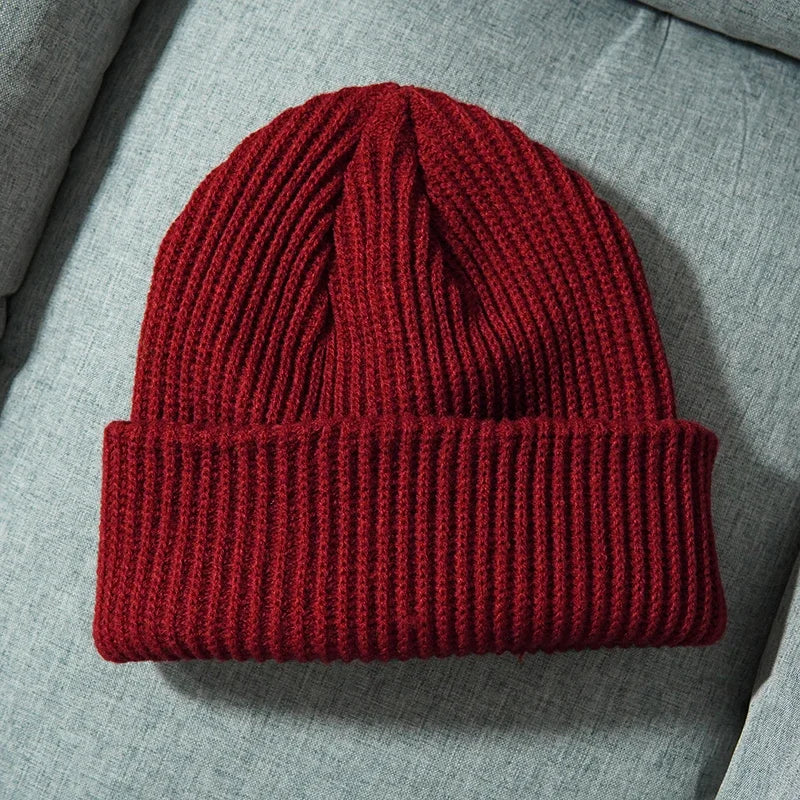 Gorros de punto cálidos de Color sólido Unisex para mujeres y hombres invierno otoño al aire libre mantener