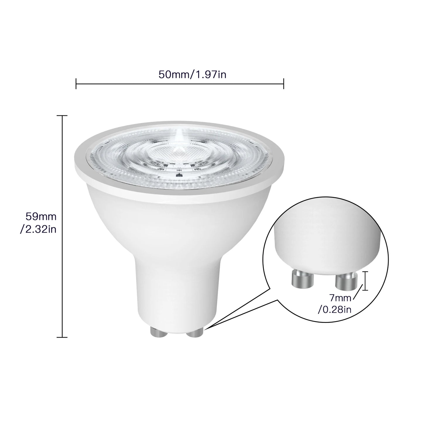 Ampoules LED intelligentes GU10 WIFI RGB C+W Lampes blanches à intensité variable Smart Life Contrôle par application Ampoules vocales Alexa/Google Home