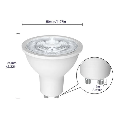 Ampoules LED intelligentes GU10 WIFI RGB C+W Lampes blanches à intensité variable Smart Life Contrôle par application Ampoules vocales Alexa/Google Home