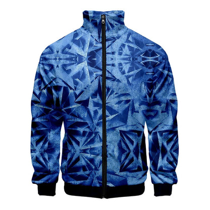 Nueva chaqueta con cremallera y estampado de alta calidad para hombre, informal, de manga larga, holgada, lavada, con gráficos