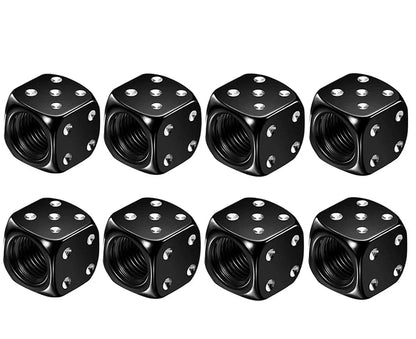 8 tapas de válvula de neumático de aluminio para vástago de rueda de dados, cubierta antipolvo para válvula de aire de neumático de coche, camión, motocicleta y bicicleta