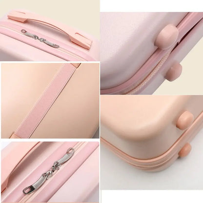 Small suitcase for female luggage, cute 14 inch cosmetic case, small and light, mini storage bag, travel case without combination lock
