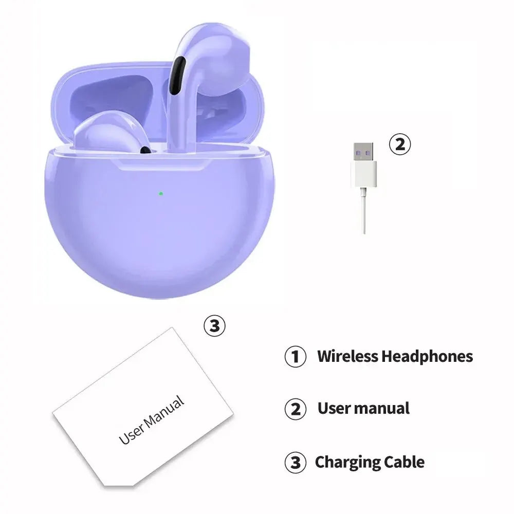 Auriculares inalámbricos Air Pro 6 TWS originales con Bluetooth 5.3, miniauriculares con micrófono y estuche de carga para Xiaomi y iPhone.